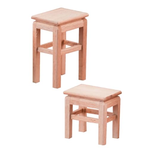 Abaodam 2 STK Kleine Holzmöbel Holzornament Mini Kleiner Sitz Miniatur-stuhlfiguren Mini-holzsitz Hölzern von Abaodam
