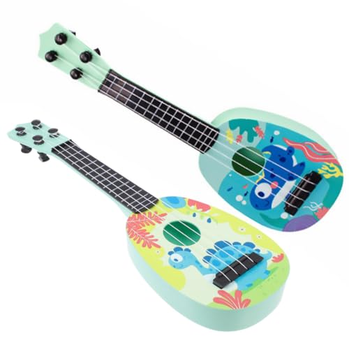 Abaodam 2-teiliges Gitarrenspielzeug Für Kinder Mini-gitarrenimitat Für Anfänger Früherziehungsspielzeug Sicheres Kunststoffmaterial Angenehm Zu Halten von Abaodam