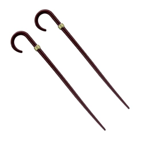 Abaodam 2 STK Puppenstubenkrücken Cosplay Rohrstock Stütze Kinderkrücke Puppenhausdekorationen Miniatur-zaubererkrücke Halloween-spazierstock Mini-puppenhausmöbel Light Brown Legierung von Abaodam