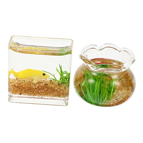Abaodam Puppenhaus-mini-Aquarium Karpfen Und Glas Maßstab 112 Miniatur- 2 Stück Mini-Aquarium Basteln Für Zuhause Zufällige Farbe Abaodam Puppenhaus-mini-Aquarium Karpfen Und Glas Maßstab 112 Miniatur- 2 Stück Mini-Aquarium Basteln Für Zuhause Zufällige Farbe von Abaodam