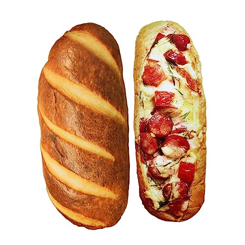 Abaodam 2 STK simuliertes Brotkissen werfen Cartoon-Plüschtier gefälschtes Essen Simulation Brot Kreatives Brotkissen D Brotkissen Wurfkissen für Puppe begleiten PP Baumwolle von Abaodam