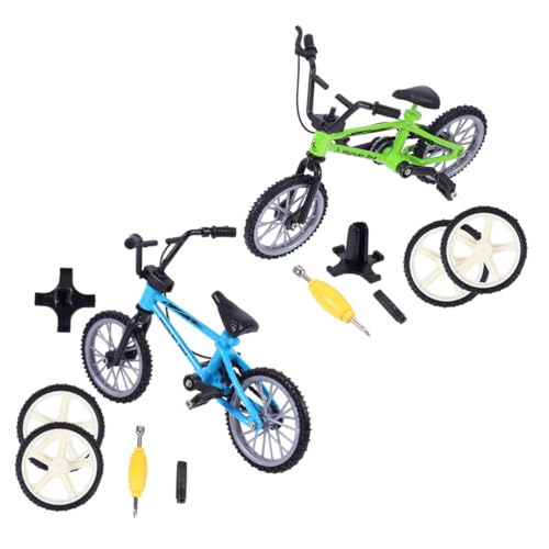 Abaodam 2 Sätze Finger Bike aus Aluminiumlegierung Mini Fahrräder für Robuster Desktop Wettbewerbsspielzeug zur Kognitiver Fähigkeiten und Fingerspitzenbewegung Farbiges Lernspielzeug von Abaodam
