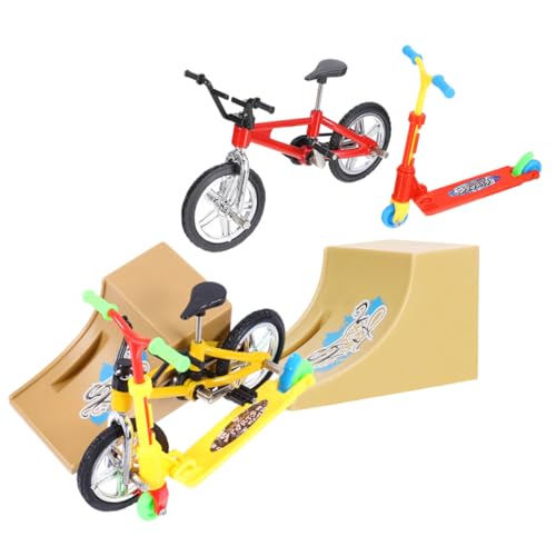 Abaodam 2 Sätze Finger Scooter Ramp Kit aus Aluminiumlegierung und Kunststoff Multifunktionales Fingerspielzeug für Erwachsene Fördert Kreativität Stressabbau und Motorische Fähigkeiten von Abaodam
