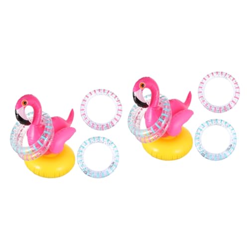 Abaodam 2 Sätze Flamingo-Ferrule Flamingo Aufblasbares Ringwurfspiel Spielzeuge Aufblasbares Wurfspielzeug Aufblasbares Poolspielzeug Aufblasbarer Wurfring Billard Kind PVC von Abaodam
