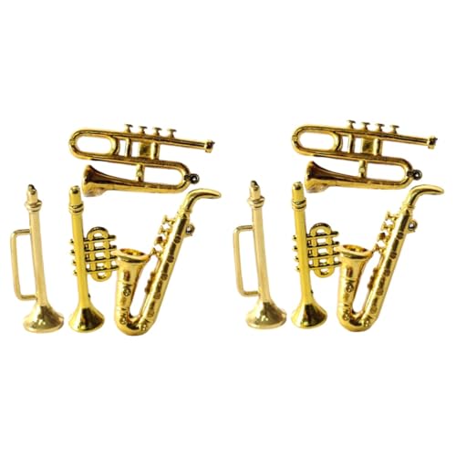 Abaodam 2 Sätze Mini-Saxophon Puppe Winzig Miniaturen Mini-trompete Dekorationen Mini-musikinstrumentenmodell Zartes Miniaturinstrument Golden Plastik 4 Stücke * 2 Abaodam 2 Sätze Mini-Saxophon Puppe Winzig Miniaturen Mini-trompete Dekorationen Mini-musikinstrumentenmodell Zartes Miniaturinstrument Golden Plastik 4 Stücke * 2 von Abaodam