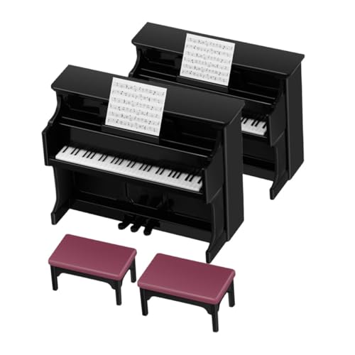 Abaodam 2 Sätze Miniatur Klavier Set für Puppenhaus Teiliges Set mit Hocker und Notenblatt Dekorationszubehör für Kreative Fotografie und Sicheres Abaodam 2 Sätze Miniatur Klavier Set für Puppenhaus Teiliges Set mit Hocker und Notenblatt Dekorationszubehör für Kreative Fotografie und Sicheres von Abaodam