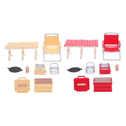 Abaodam 2 Sätze Puppenhaus Zubehör Kindersicheres Material Platzsparendes Design für Fantasievolles Outdoor-Spiel von Abaodam