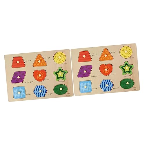 Abaodam 2 Sätze Puzzle Lernspielzeug Für Babys Babyspielzeug Babyblöcke Aus Holz Kinderspielzeug Spielzeug Vorschulspielzeug Blöcke Für Kleinkinder 3D Modellieren Hölzern Holznagel von Abaodam