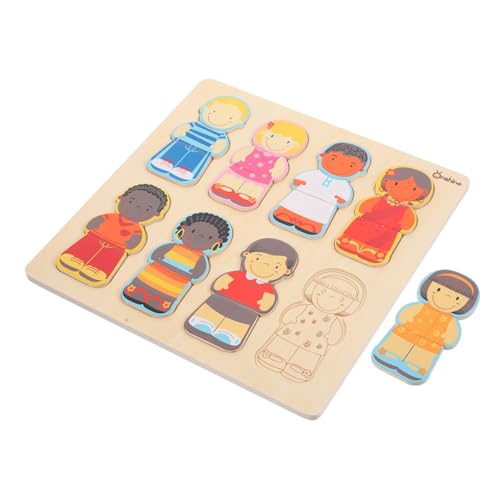 Abaodam 2 Sätze Rassenbewusstseinsrätsel -Lernspiele Holzpuzzle für Kleinkinder 1-3 Spielzeug für Kleinkinder Kinderspielzeug Kinder rätsel Babyspielzeug aus Holz passendes Brett von Abaodam