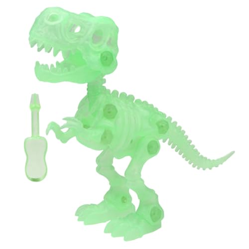 Abaodam 2 Sätze Schraubendreher Dinosaurier Spielzeug Mini leuchtende Dinosaurierfiguren Leuchten im Dunkeln Modelle Dinosaurier-Stütze Kinderwerkzeuge Miniatur schmücken Knochen 3D von Abaodam
