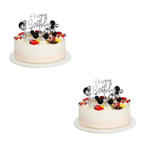 Abaodam 2 Sätze Schwarzgoldene Kuchendekoration Diy-kuchenaufsatz Kugeln Kuchen Picks Kuchen Topper Mini-ballon-kuchen-topper Kuchenbällchen-topper-dekorationen Kuchenspießbällchen Papier von Abaodam