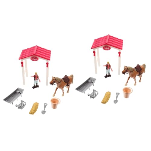 Abaodam 2 Sätze Simulation Pferdestallmodell sankastenspielsachen Party Geschenke Modelldekor Sandtisch Lernspielzeug für Kleinkinder Spielzeuge Kinderspielzeug Bauernhofmodell Spielzeug von Abaodam