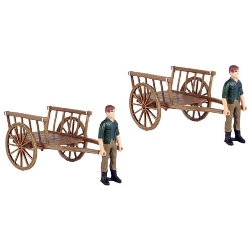 Abaodam 2 Sätze Simulationsszenenmodell Mikrospielzeug Lernspielzeug für Kinder Modelle Ornament Bauernhofmodell Spielzeug Zusammengebaute Autofiguren Spielzeug Miniatur Spielzeugset Wagen von Abaodam