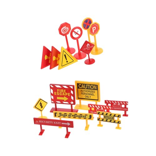 Abaodam 2 Sets Miniatur-straßenschilder-spielset für Jungen und Mädchen Lehren Verkehrsbewusstsein Weihnachts-/Geburtstags-handwerkskunst von Abaodam