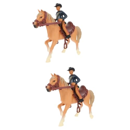 Abaodam 2 Sätze Western-Cowboy-Modell Pferd Dekor Tischdekoration Puppenhaus-dekor Desktop-sammelfigur Indische Figuren Landschaftsszenen Spielzeug Miniaturen Kind Haushalt Sandkasten Abs von Abaodam