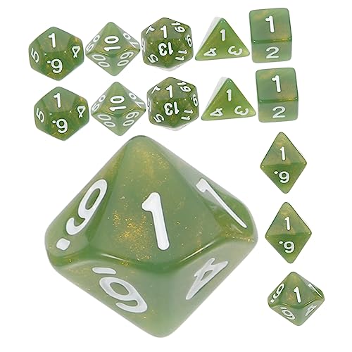 Abaodam 2 Sätze Würfel Mehrseitig Spiel-Requisiten Partyzubehör Partygeschenk Brettspiel-Tool Acryl Green von Abaodam