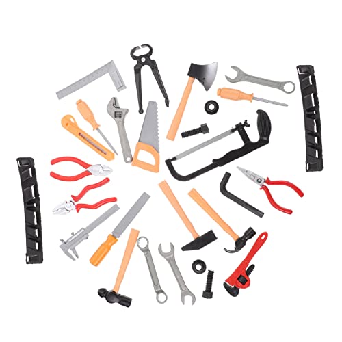 Abaodam 2 Satz Reparaturwerkzeug Sicheres DIY Werkzeug mit Schrauben Muttern Helm und Schraubenschlüssel für Pädagogisches Rollenspiel von Abaodam