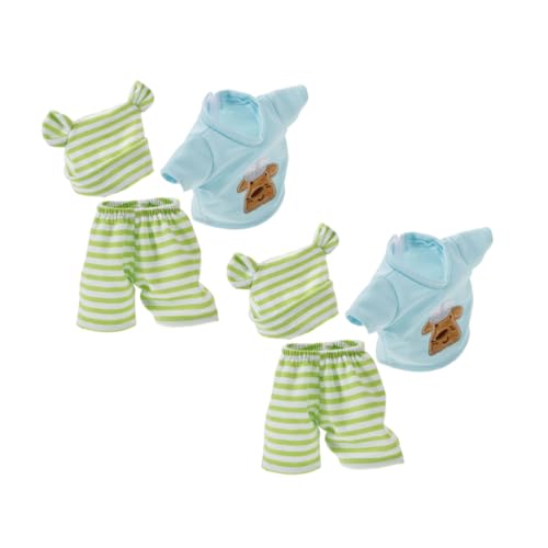 Abaodam 2 Satz Teiliges Puppenkleidungsset Puppen Baumwoll-Sweatshirt Shorts mit Bunten Streifen Waschbare Spielhaus-Outfits für Rollenspiele Tragbar Spielspaß Unterwegs von Abaodam