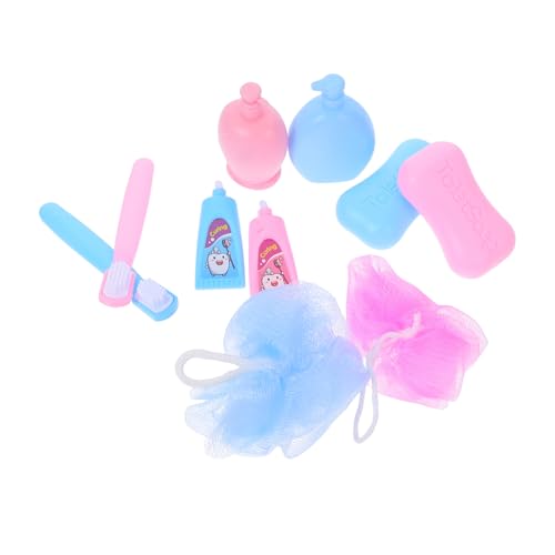 Abaodam 2 Set Set Puppe Toilettenartikel Miniatur Möbel Mini Toilette Puppenhaus Zubehör Miniatur Badezimmer Mini Badezimmer Puppenhaus Badezimmer Miniatur Toilette Kunststoff von Abaodam