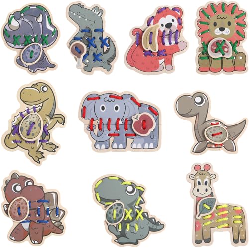 Abaodam 2 Sets Karte Tierspielzeug Lernspielzeug Dinosaurier Tiere Praktisches Kinderspielzeug Schnürspielzeug Für Kleinkinder Schnüren Spitze Lehrholz Abaodam 2 Sets Karte Tierspielzeug Lernspielzeug Dinosaurier Tiere Praktisches Kinderspielzeug Schnürspielzeug Für Kleinkinder Schnüren Spitze Lehrholz von Abaodam