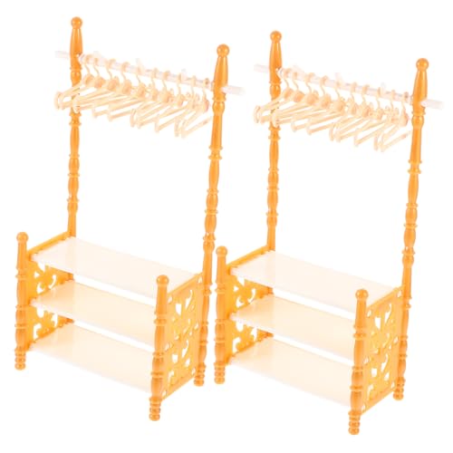 Abaodam 2 Sets Kleiderständer Puppen Mini Puppenmöbel Miniaturen Kleiderbügel Wohndekor Mini Kleiderbügel Kleines Kleines Puppenhaus Kit Wohnaccessoires Kleiderständer Abs von Abaodam