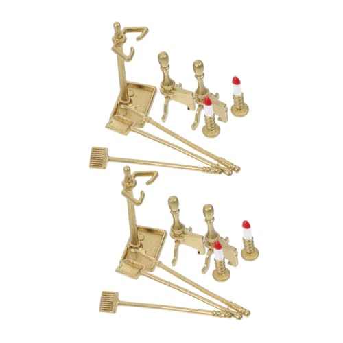 Abaodam 2 Sets Miniatur Puppenhaus Kamin Werkzeuge Miniatur Leuchter Halter Mini Haus Möbel Zubehör Für Weihnachten Goldene Abaodam 2 Sets Miniatur Puppenhaus Kamin Werkzeuge Miniatur Leuchter Halter Mini Haus Möbel Zubehör Für Weihnachten Goldene von Abaodam