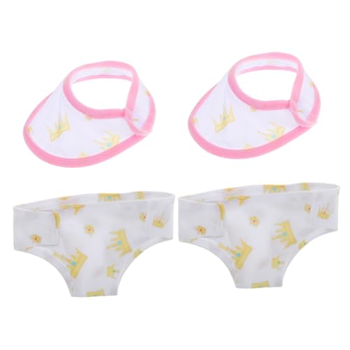Abaodam 2 Sets Puppenunterwäsche Mundtuch Babypuppenhöschen Babywindel Lätzchen Tragezubehör Für Puppen Babydoll Windeln Puppenkostüm Zubehör Puppenwindeln Puppenteile Stoff von Abaodam
