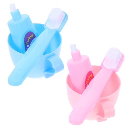 Abaodam 2 Sets Set Puppenzubehör Zahnbürste Kostüm Miniatur Puppenhaus Zubehör Miniaturen Puppenhaus Zubehör Große Zahnbürste Prop Große Zahnbürste Prop Lustige Zahnbürste Kunststoff von Abaodam