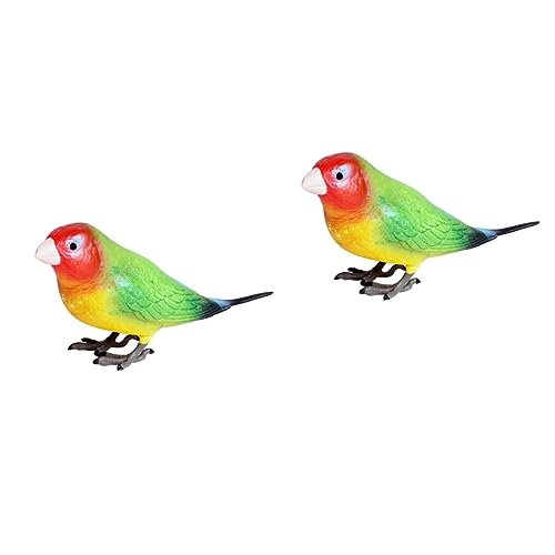 Abaodam 2 Stck. Papagei Modell Desktop-Dekoration Schmuck Lehrhilfe Kunsthandwerk simuliertes Papageienspielzeug Vogelmodell Gartenverzierung Papagei Handwerk Plastik Bunt von Abaodam