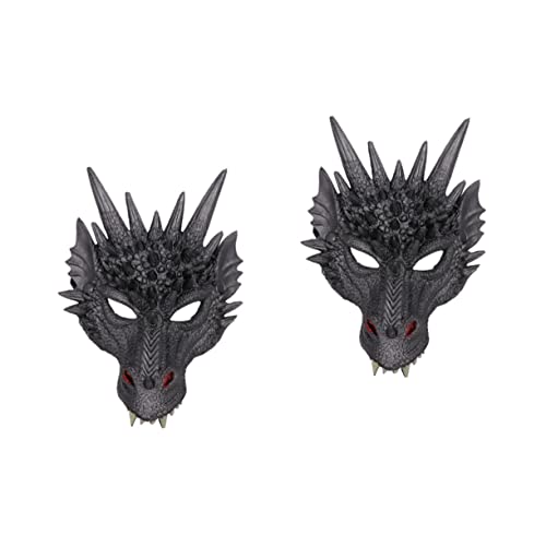 Abaodam 2 Stk kreative Halloween-Drachenmaske Drachen-Gesichtsmaske Halloween-Party-Cotusme-Requisiten Kostümzubehör Drachenmaske Kostümzubehör Tiermaske Party-Maske Party-Drachenmaske Pu von Abaodam