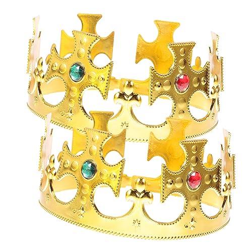 Abaodam 2 Stk goldene Königskrone Dekorationen Krone Cosplay Krone aus Blattgold Geburtstagsfeier Festival halloween kleidung halloween costumes Königin Krone Halloween-Party-Requisite von Abaodam