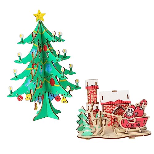 Abaodam 2 Stück 3D-Stereo-Weihnachtsbaum-Modell-Puzzle Holzpuzzles Für Kinderpuzzles Aus Holz Holzpuzzle Für Jungen Hölzern Abaodam 2 Stück 3D-Stereo-Weihnachtsbaum-Modell-Puzzle Holzpuzzles Für Kinderpuzzles Aus Holz Holzpuzzle Für Jungen Hölzern von Abaodam