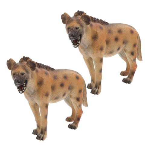 Abaodam 2 Stück Afrikanische Hyänen-spielfiguren, Realistische Wildtiermodelle, Kunststoff-hyänenstatue, Desktop-Ornament Für Bildungsspiele Und Tischdisplays von Abaodam