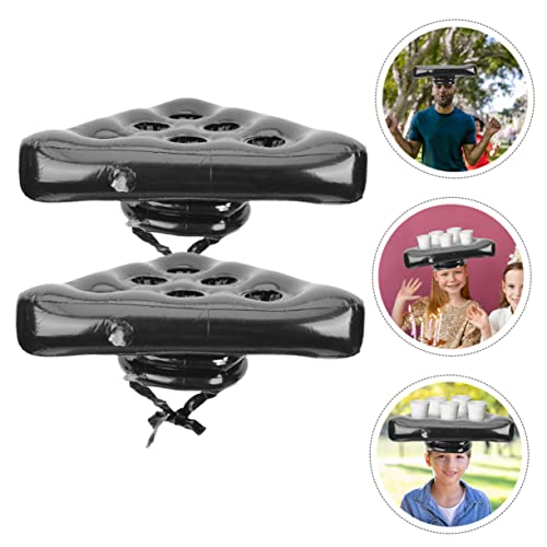 Abaodam 2 Stück Aufblasbarer Wurfspiel Hut mit Becherhaltern Langlebiges Outdoor Lawn Game Toy Lustiges Bier Pong Spiel für Erwachsene und Partyspiel für Garten Strand und Geburtstag von Abaodam