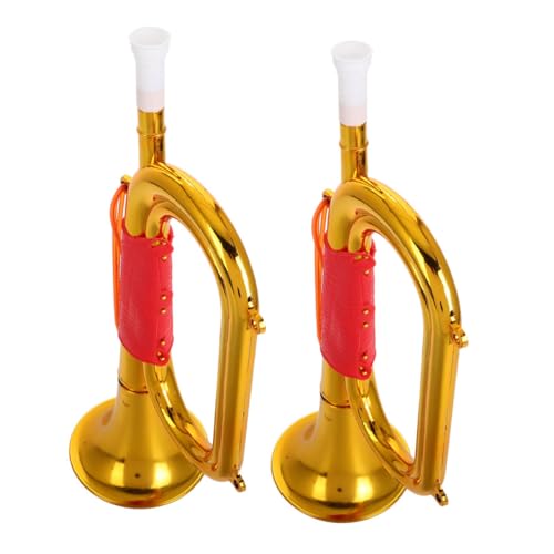 Abaodam 2 Stück Auflade Requisiten Hör Trompete Aufblasinstrumente Partyhupe Lernspielzeug Musik Partygeschenke Trompete Für Musikinstrument Kinderspielzeug Kunststoff Golden von Abaodam