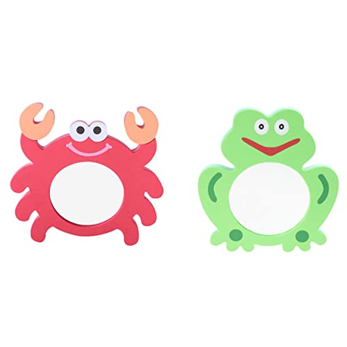 Abaodam 2 Stück Spiegel Für Kinder Badezeit Kinderspielzeug Tierform Froschform Eva Weich Schwimmender Wasserspiegel Spielzeug Für Kinderbad von Abaodam