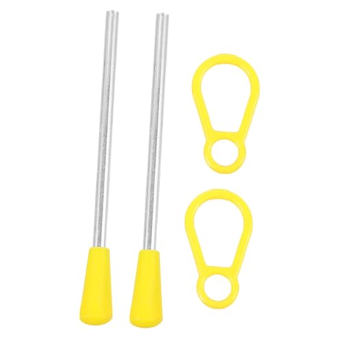 Abaodam 2 Stück Dreieckige Eisenstricker Hammerdreieck-Eisenhämmer Percussion -Teil Performance-Dreieck-Eisenstab Schlägel für Schlaginstrumente Dreieckiger Eisenhammer Plastik Yellow von Abaodam