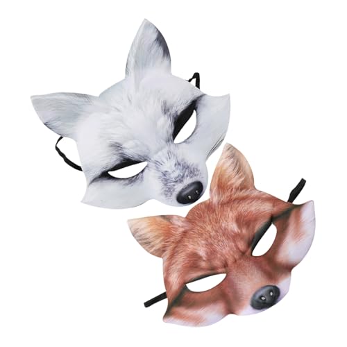 Abaodam 2 Stück EVA Halbe Fuchsmaske Leicht Wiederverwendbar für Erwachsene Komfortabel und Passend für Halloween Maskerade und Cosplay Tierkostüm Partys Abaodam 2 Stück EVA Halbe Fuchsmaske Leicht Wiederverwendbar für Erwachsene Komfortabel und Passend für Halloween Maskerade und Cosplay Tierkostüm Partys von Abaodam