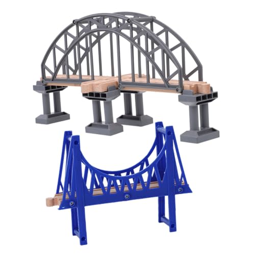 Abaodam 2 Stück Erweiterungszubehör Für Kindereisenbahnen Eisenbahnbrücken Gleis Kreuzen Brückenmodell Selber Bauen Holzeisenbahn-hängebrücke Hölzerne Eisenbahnbrücke Abs von Abaodam