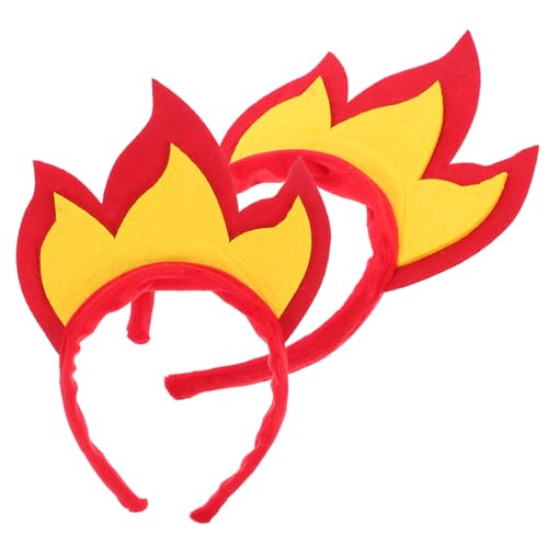 Abaodam 2 Stück Feuer Flame Haarreif aus Weichem Filz für Halloween Rave Cosplay Party Einzigartiges Accessoire für Karneval und Leicht und Bequem Sorgt für Unvergessliche von Abaodam