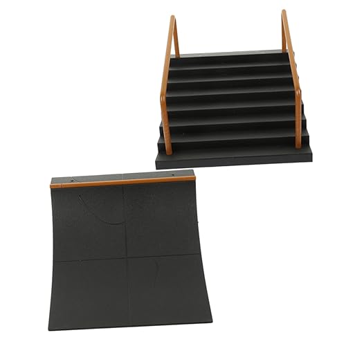 Abaodam 2 Stück Finger Skateboard Rampen Desktop Skatepark Zubehör für Kreatives Szenen für Fingerboards Fingerkoordination und Fantasie von Abaodam