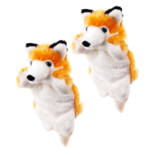 Abaodam 2 Stück Fox Plush Toy interaktives Geburtstagsgeschenk für Puppenhaus Rollenspiel Froschspielzeug Rattenpuppe Sockenpuppe Plüsch von Abaodam