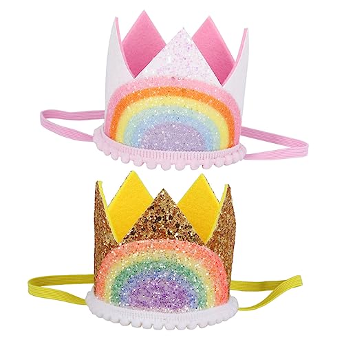 Abaodam Einzigartige Geburtstagskronen – 2 Stück Haarschmuck Für Kinder Mit Mini-regenbogenkrone Für Partys Abaodam Einzigartige Geburtstagskronen – 2 Stück Haarschmuck Für Kinder Mit Mini-regenbogenkrone Für Partys von Abaodam