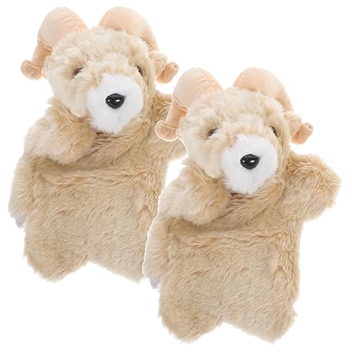 Abaodam 2 Stück Handpuppe Früherziehungsspielzeug Babypuppe Kinderspielzeug Kleine Handpuppe Cartoon Handpuppen Handpuppe Interaktive Handpuppe Hellbraun Plüsch von Abaodam