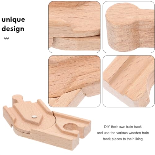 Abaodam 2 Stück Holz Eisenbahn gleise Natürliche Holzteile für Kreatives Feinmotorik Hand Auge koordination und Vorstellungskraft Sicher und Umweltfreundlich von Abaodam