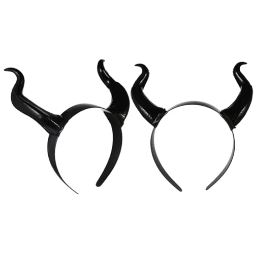 Abaodam 2 Stück Horn-Stirnband Halloween Teufels-Ochsenhorn-Stirnband Gothic-Ochsenhörner-Reifen-Kopfschmuck Für Halloween Cosplay Party Kostüm Kopfbedeckung Abaodam 2 Stück Horn-Stirnband Halloween Teufels-Ochsenhorn-Stirnband Gothic-Ochsenhörner-Reifen-Kopfschmuck Für Halloween Cosplay Party Kostüm Kopfbedeckung von Abaodam