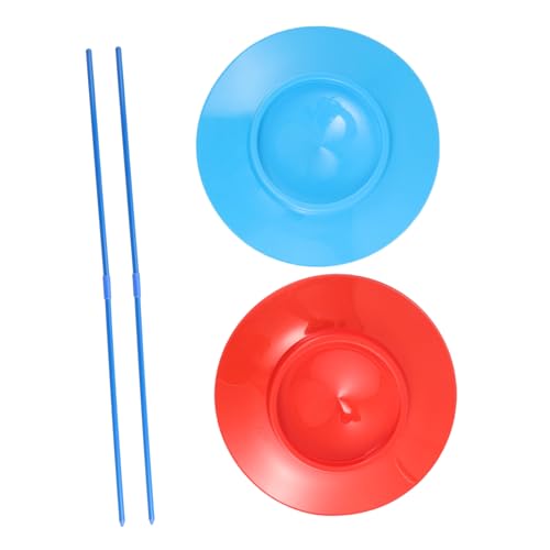Abaodam 2 Stück Jonglierrequisiten Jonglierbälle Halter Zirkusplatten für Erwachsene Zirkus Jonglierplatten Spinning Plate Erwachsene Jonglierteller Clown Party Teller Fangstäbchen Spiel Kunststoff von Abaodam