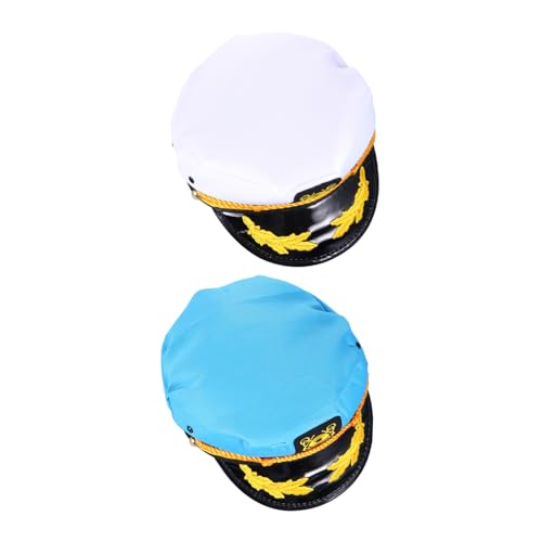 Abaodam 2 Stück Kapitänsmütze Unisex Verstellbar Stil Marinehut für Damen Herren Cosplay Karneval Mottoparty Halloween Party Zubehör von Abaodam