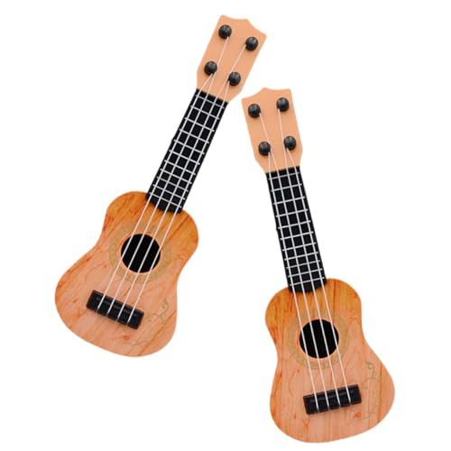Abaodam 2 Stück Kinderspielzeug Ukulele Teiliges Realistische Ukulele Modelle aus Robustem Kunststoff Pädagogisches Musikinstrument für Kleinkinder zur Frühkindlichen Gelb Sicher und von Abaodam