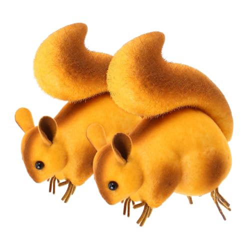 Abaodam 2 Stück Kleines Eichhörnchen Modell Eichhörnchen Figuren Kleine Simulation Eichhörnchen Figur Eichhörnchen Ornament Gefälschtes Eichhörnchen Mini Eichhörnchen Miniatur von Abaodam